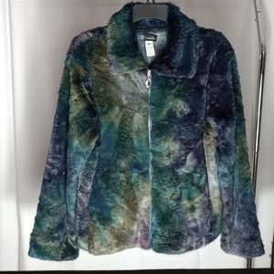 Neckworks Jacket, Sz Medium, purples and greens